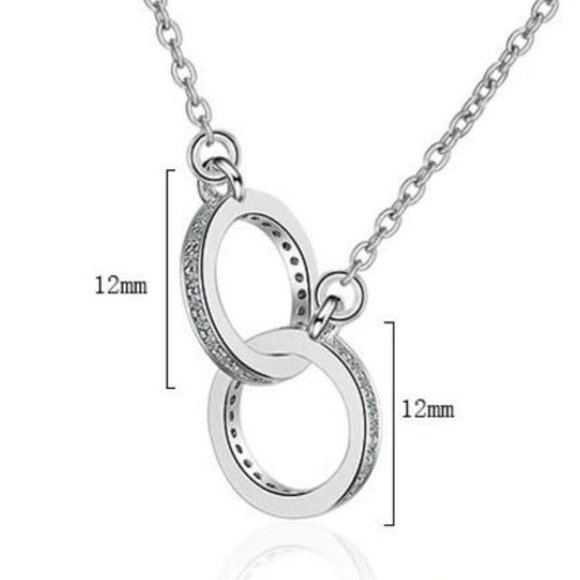 *NEW Rose Gold/925 Silver Diamond Circle Necklace - Picture 7 of 7